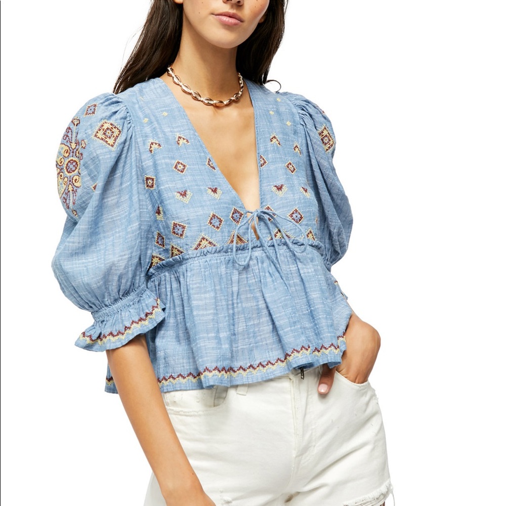 Free People “Tallulah” embroidered top